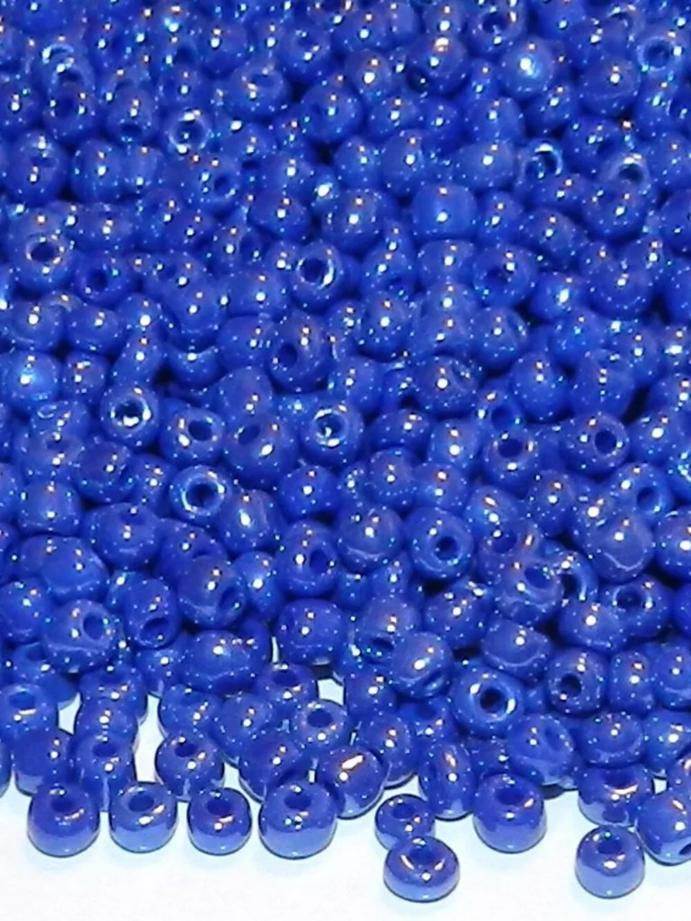 SBL1303 Blue Opaque Luster 6/0 4mm Rondelle Glass Seed Beads 4oz